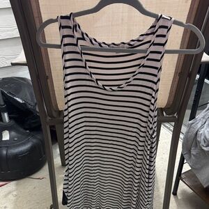 Onia Black & White Striped Scoop Neck Tank
